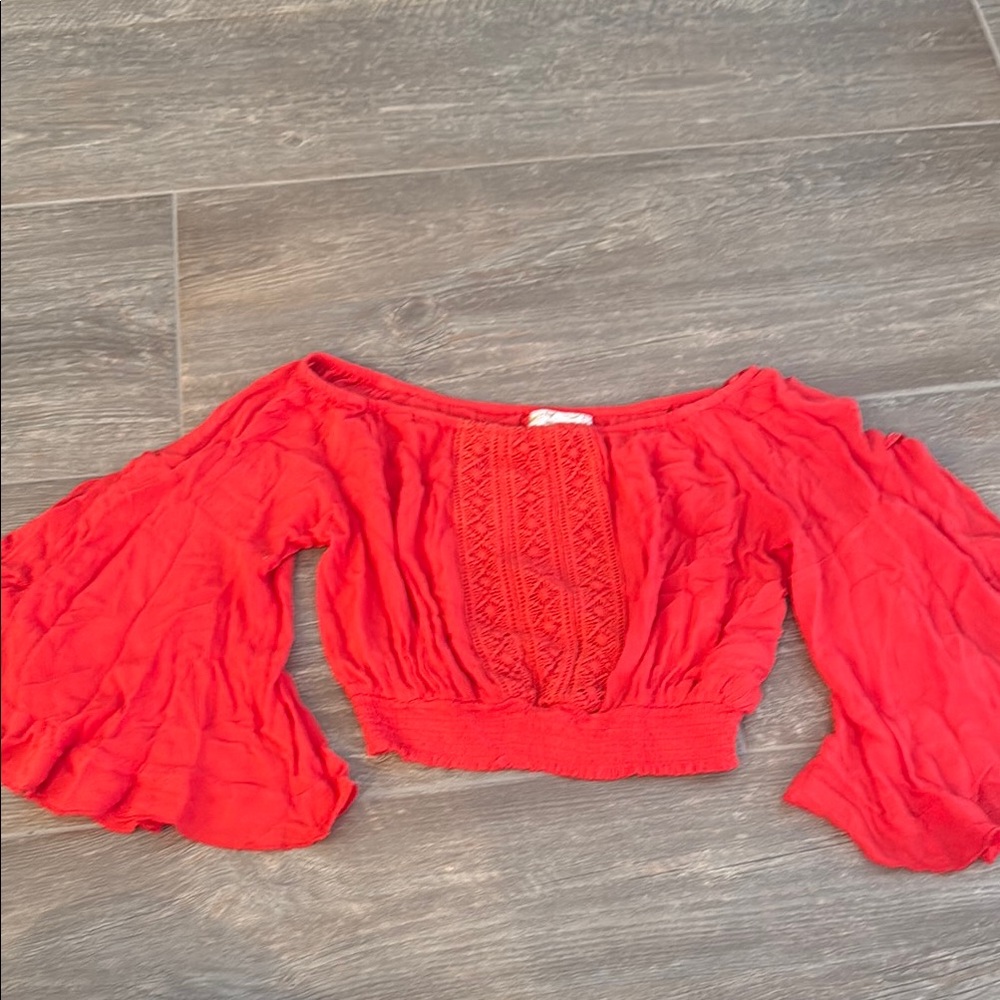 Band of Gypsies Red Off-Shoulder Women's Top